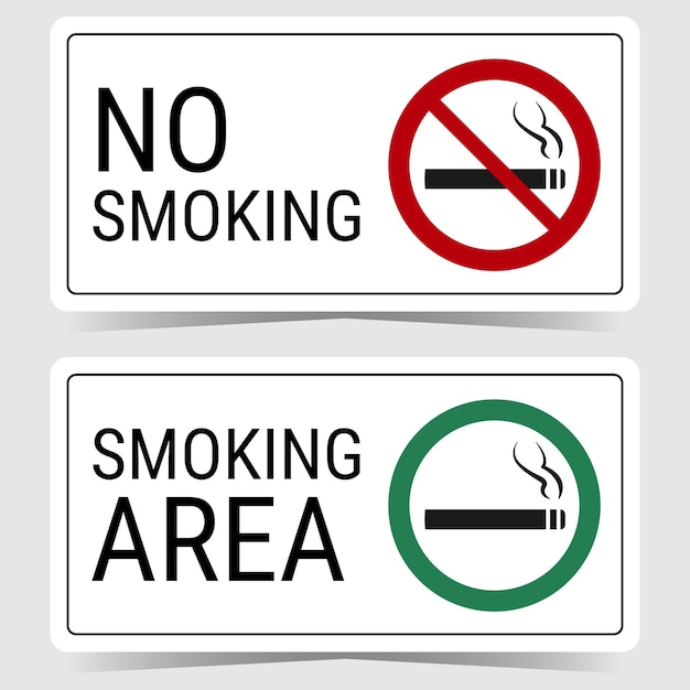 No fumar y señales de zona de fumadores