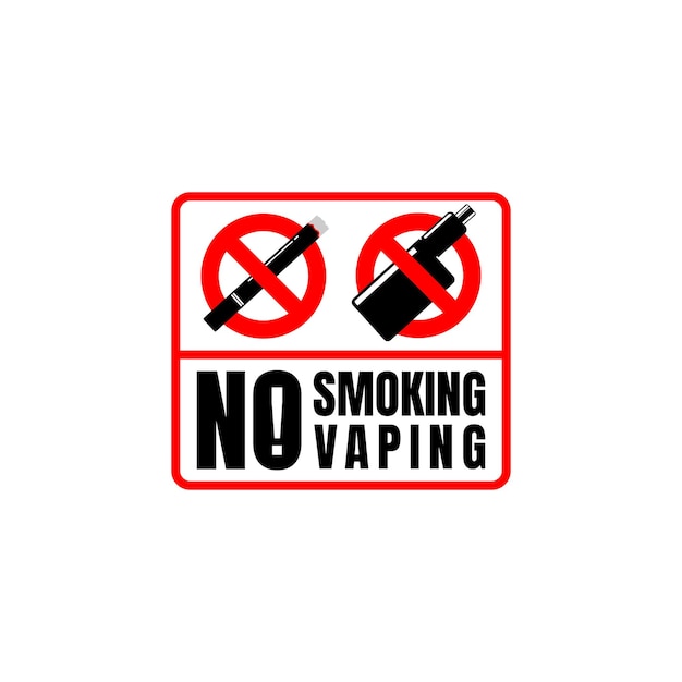 No fumar vaping signo prohibición signo vector ilustración