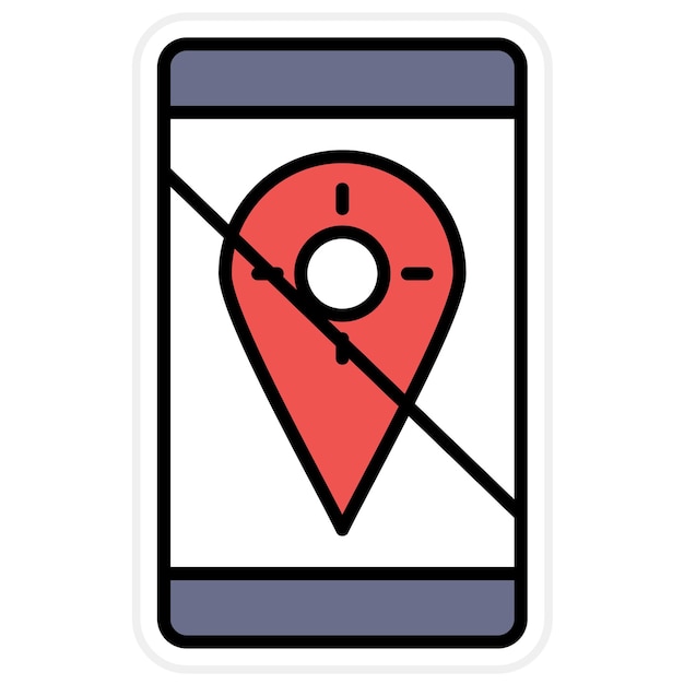 No GPS Imagen vectorial de icono fijo Se puede utilizar para la UI móvil