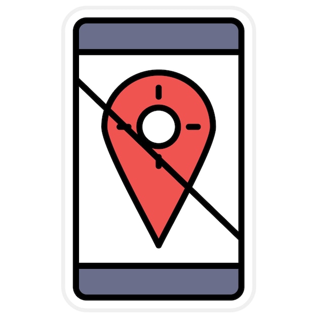 Vector no gps imagen vectorial de icono fijo se puede utilizar para la ui móvil