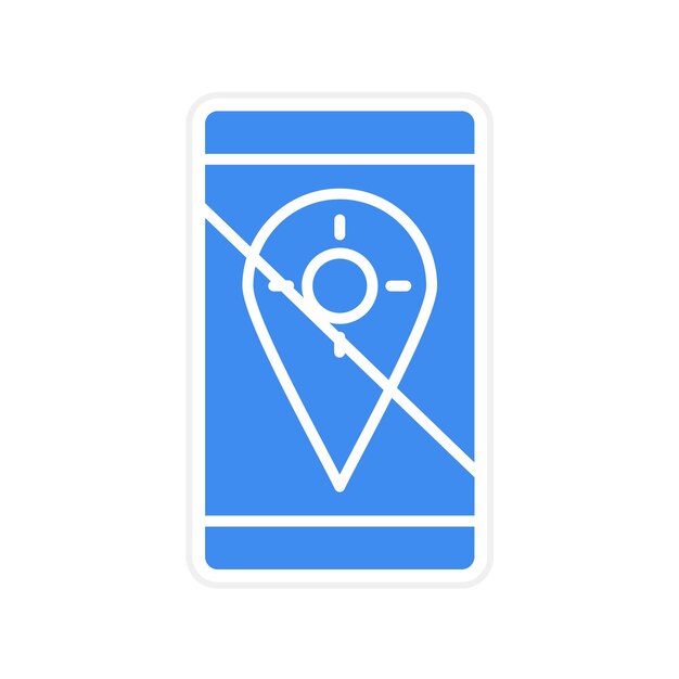 Vector no gps imagen vectorial de icono fijo se puede utilizar para la ui móvil