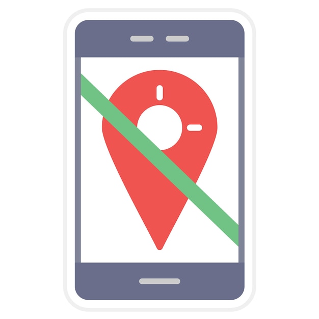 Vector no gps imagen vectorial de icono fijo se puede utilizar para la ui móvil