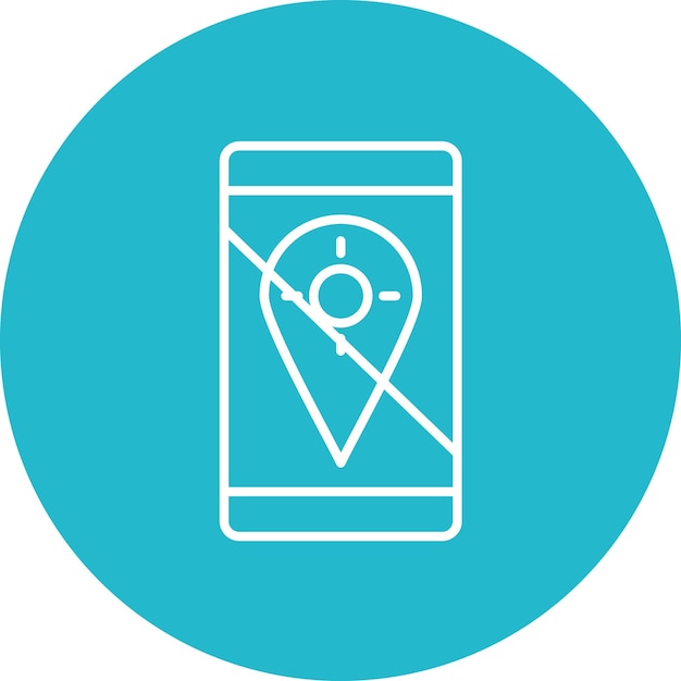 No GPS Imagen vectorial de icono fijo Se puede utilizar para la UI móvil