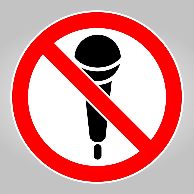 Vector no grabar no utilizar el icono del micrófono símbolo del altavoz