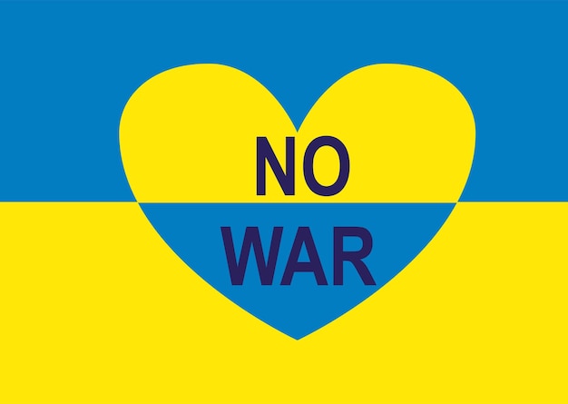 No a la guerra en Ucrania El concepto de la crisis militar ucraniana y rusa El conflicto entre Ucrania y Rusia Lettering Support Pray Superpower Peace