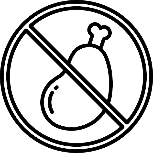 No hay alimentos de carne ilustración vectorial de contorno sólido
