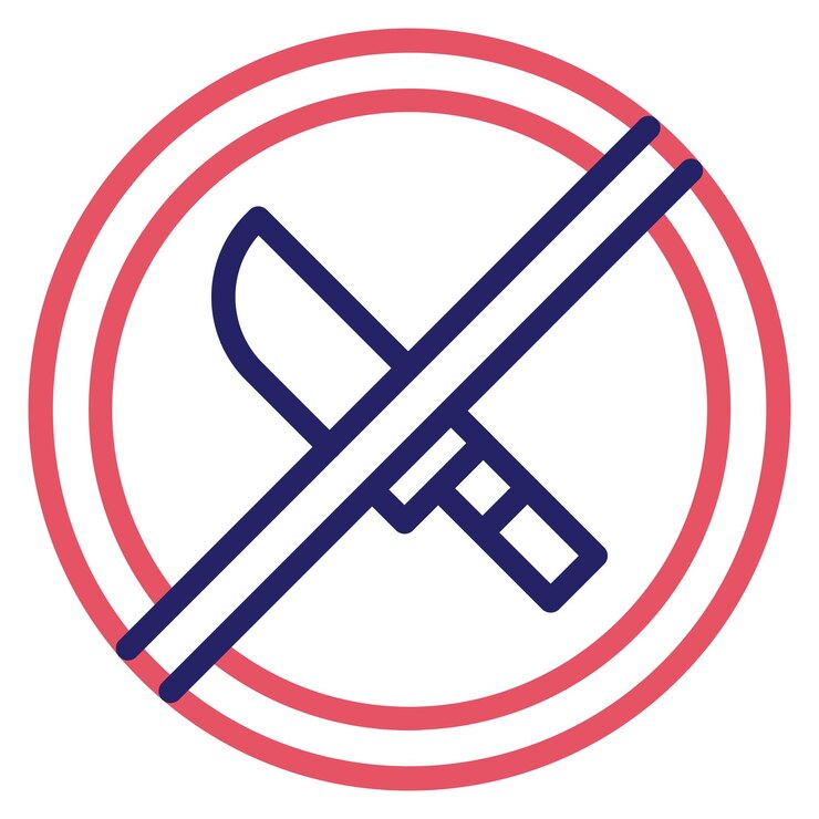 Vector no hay armas ilustración del icono vectorial del conjunto de iconos de inmigración