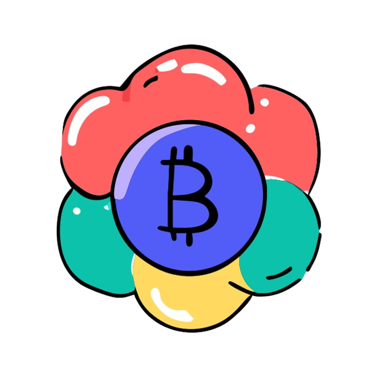 Vector no hay blockchain descentralización aplicación icono doodle offset relleno