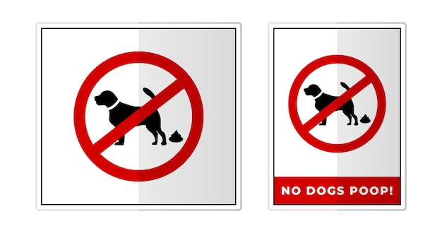 No hay caca de perros signo etiqueta símbolo icono vector ilustración