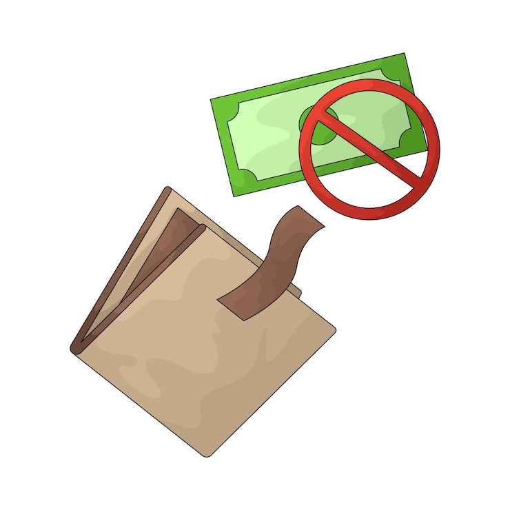 Vector no hay dinero en efectivo.