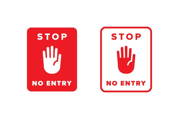 No hay diseño vectorial de signo de icono de entrada color rojo