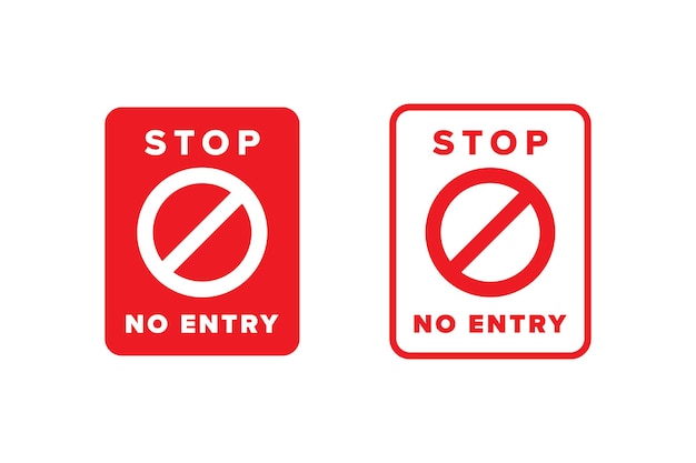 No hay diseño vectorial de signo de icono de entrada color rojo