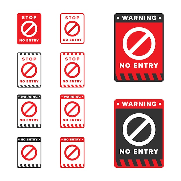 No hay diseño vectorial de signo de icono de entrada color rojo