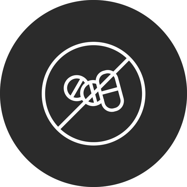 No hay esteroides ilustración del icono vectorial del icono del gimnasio