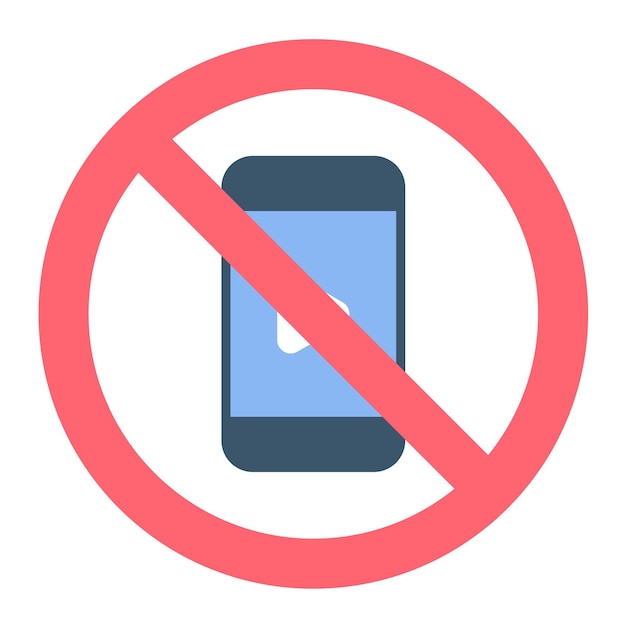 No hay estilo de ilustración vectorial de teléfono