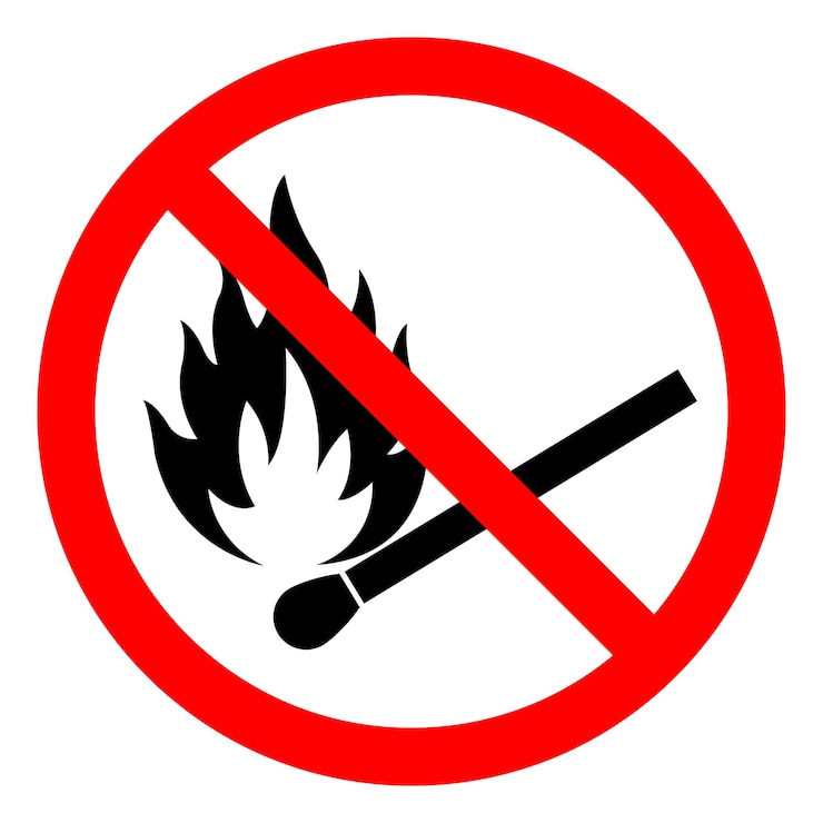 Vector no hay fuego, no hay fósforos ni señales de llamas abiertas.