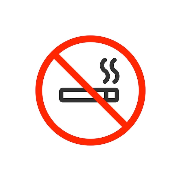 No hay icono de cigarrillo Fumar prohibido Dejar de fumar Prohibición de cigarros