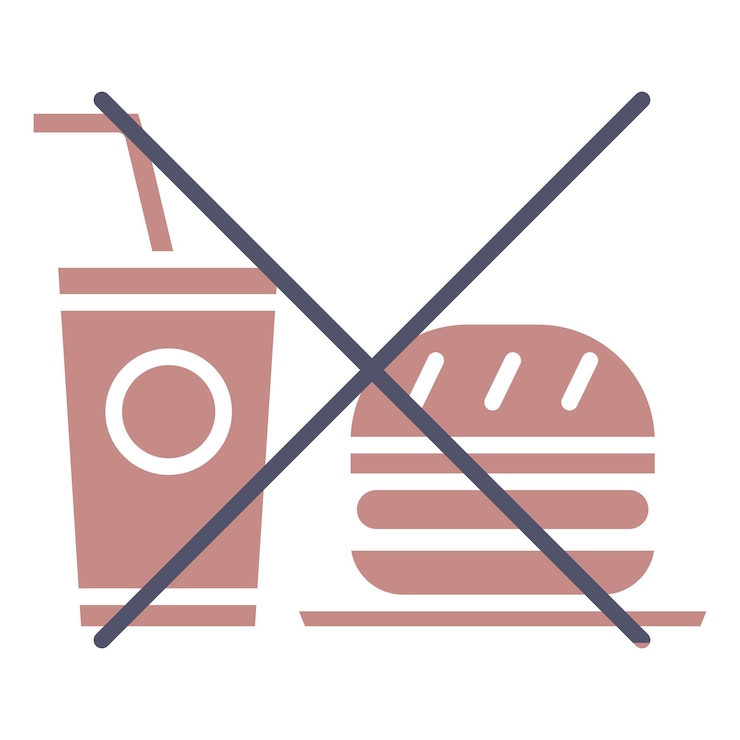 Vector no hay icono de comida rápida