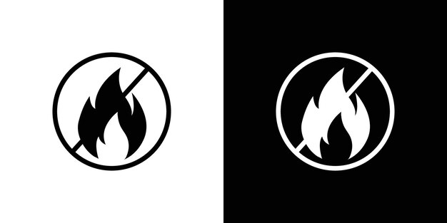 No hay icono de fuego Vector plano aislado en el contorno
