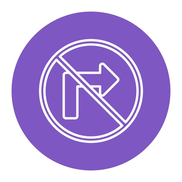 No hay icono de giro a la derecha