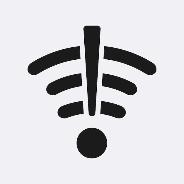 No hay icono de señal WiFi aislado sobre fondo blanco Ilustración vectorial