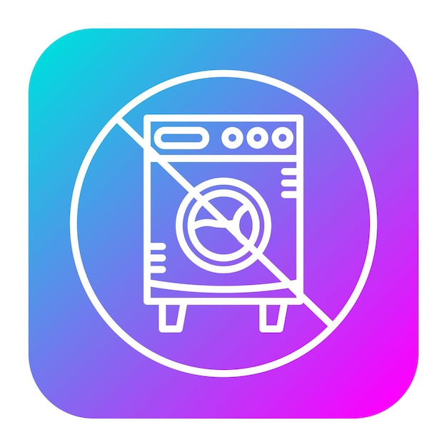 No hay icono de vector de lavado Se puede usar para el conjunto de iconos de lavandería