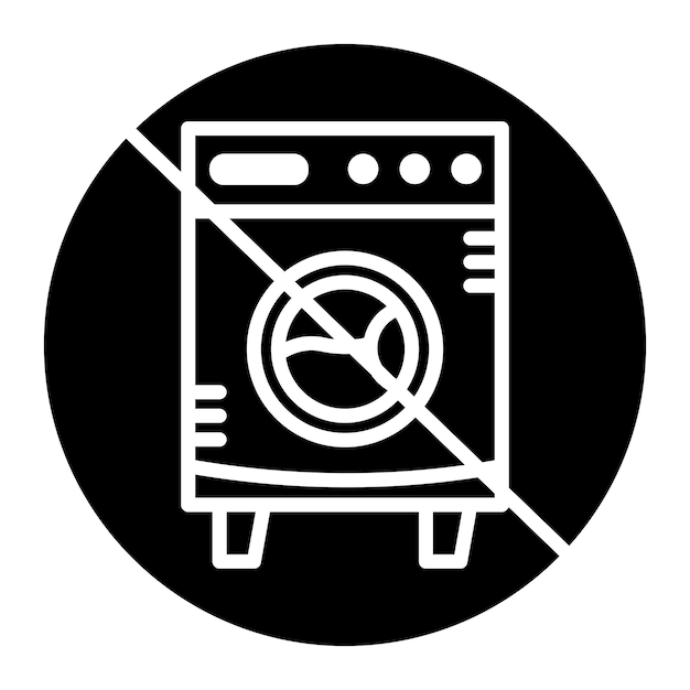 No hay icono de vector de lavado Se puede usar para el conjunto de iconos de lavandería