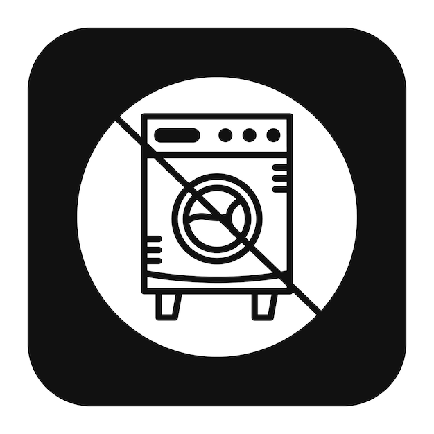 No hay icono de vector de lavado Se puede usar para el conjunto de iconos de lavandería