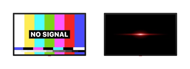 No hay iconos de pantalla de señal Icones vectoriales de estilo plano