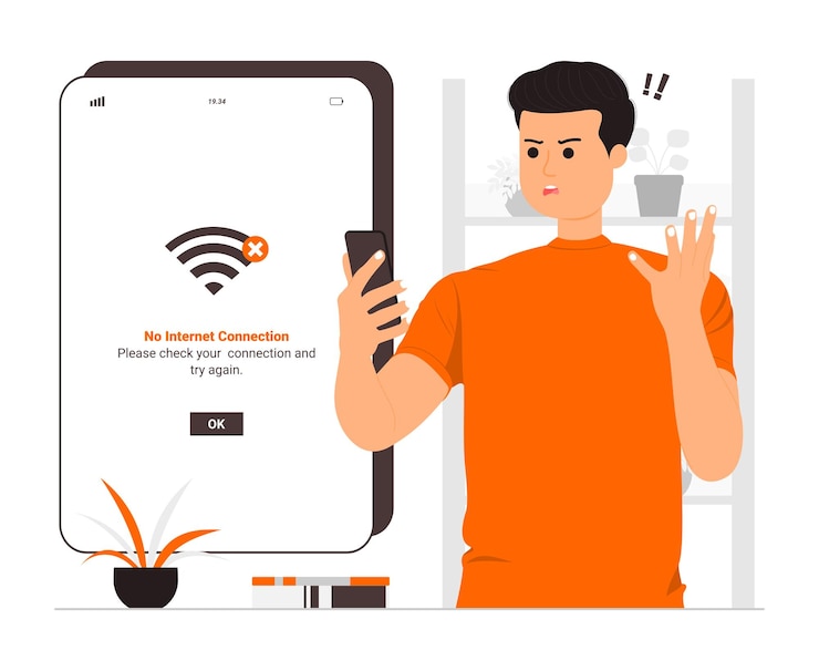 Vector no hay ilustración del concepto de conexión a internet
