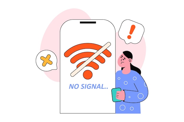 No hay ilustración de vector de diseño de estilo plano wifi. ilustración común