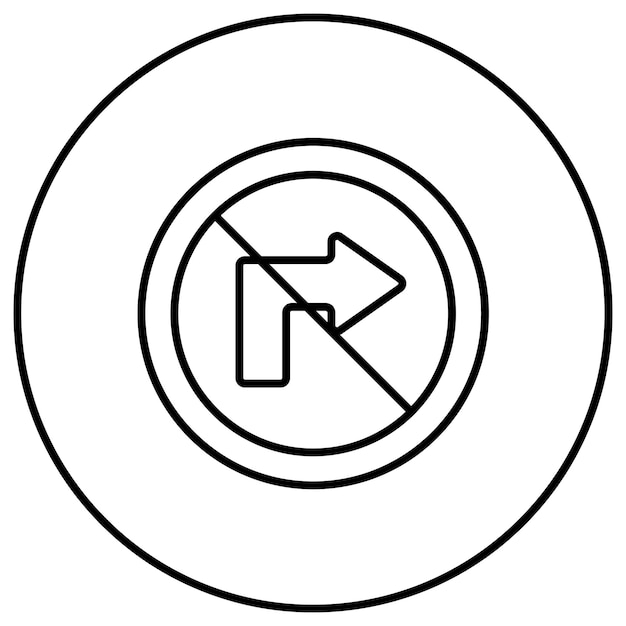 No hay imagen vectorial del icono de giro a la derecha Puede utilizarse para las señales de tráfico