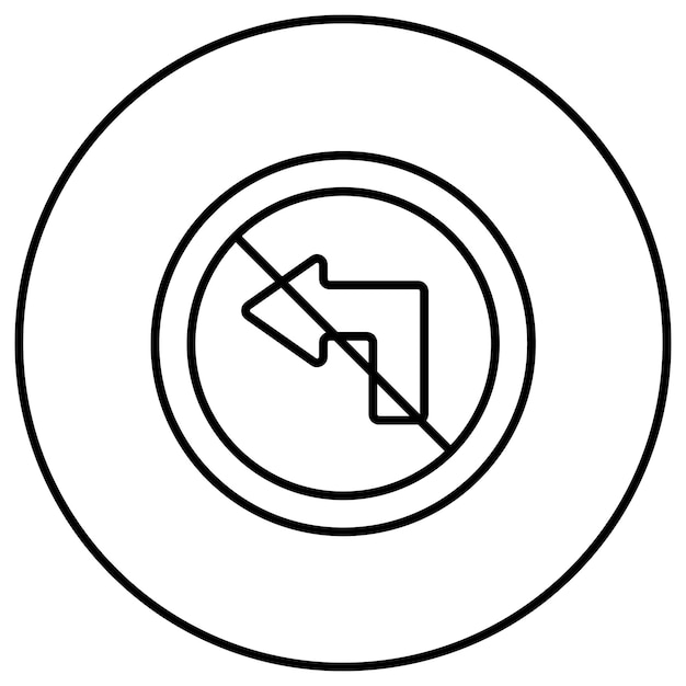 No hay imagen vectorial del icono de giro a la izquierda Puede utilizarse para las señales de tráfico