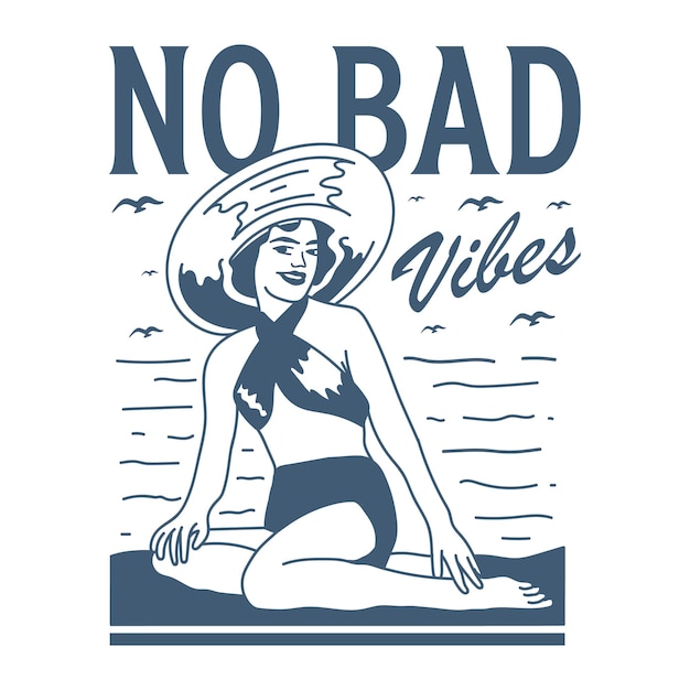 No hay malos días diseño de camiseta de playa paraíso de verano vintage