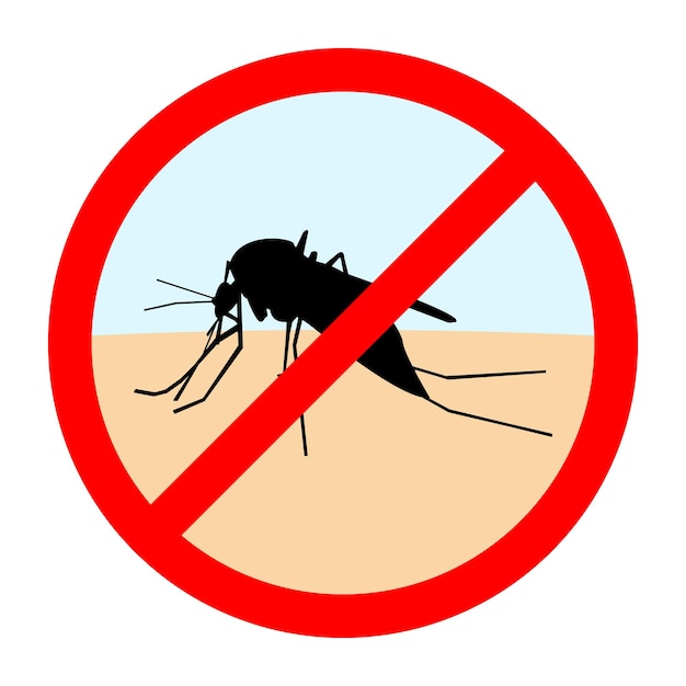 No hay mosquitos firmar ilustración vectorial