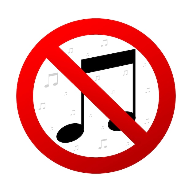 No hay música No hay señal de ruido Ilustración vectorial