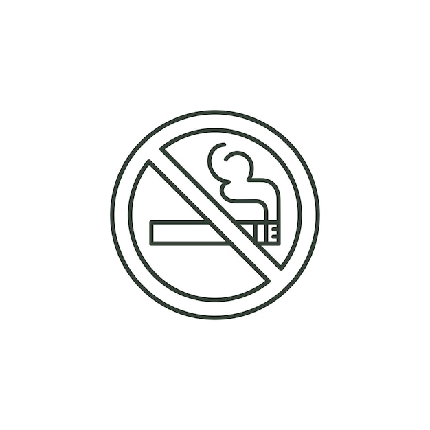 No hay plantillas de diseño vectorial de iconos de fumar aisladas en fondo blanco