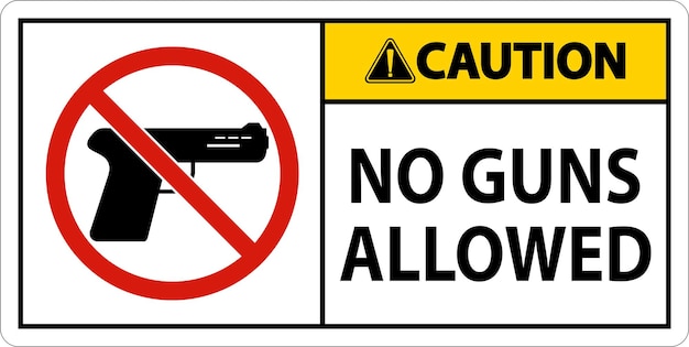 No hay reglas de armas, señal de precaución, no se permiten armas.