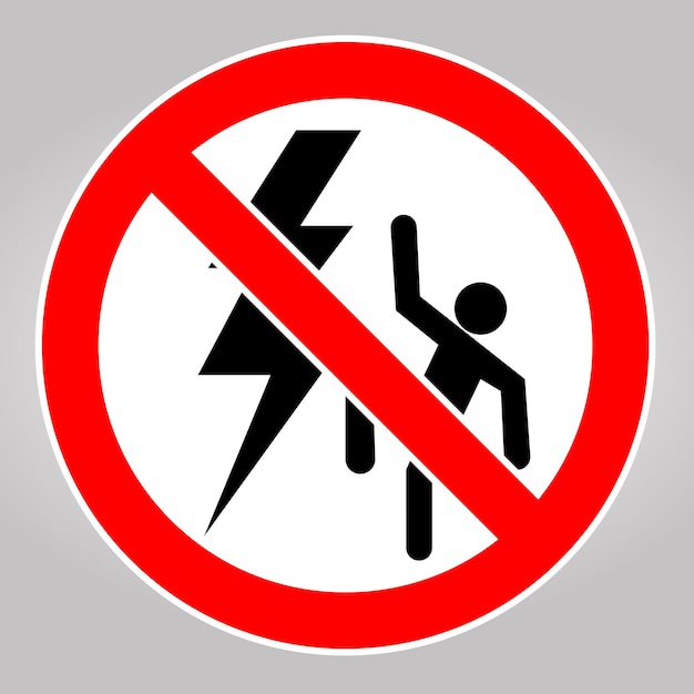 No hay señal de advertencia de seguridad de choque eléctrico