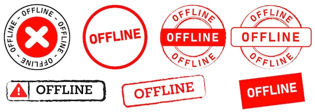 No hay señal fuera de línea no conectado fuera de servicio conexión de computadora digital icono colección de sellos