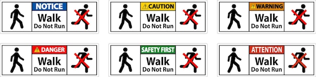 No hay señal de seguridad para correr Seguridad Primer paseo No corra
