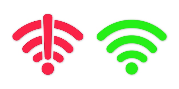 No hay señal símbolo wifi y símbolo conectado wifi