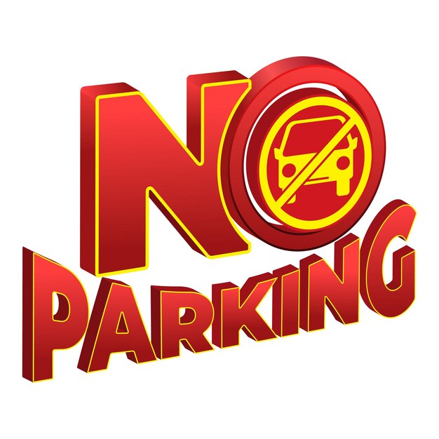 No hay señal de tráfico de advertencia de estacionamiento vector de diseño de íconos 3D
