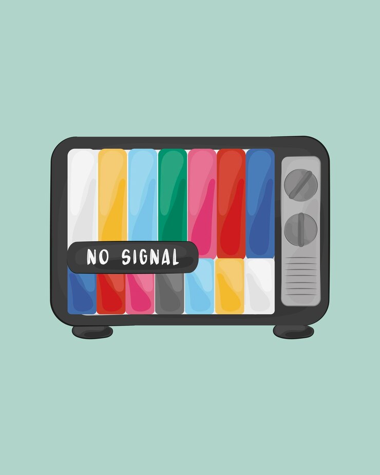 No hay señal de TV Vector dibujo colorido
