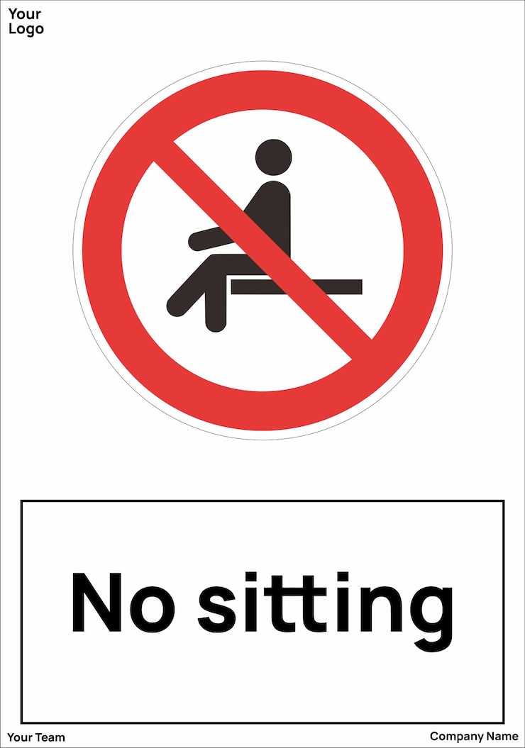 No hay señales de asiento símbolo estándar ISO 7010