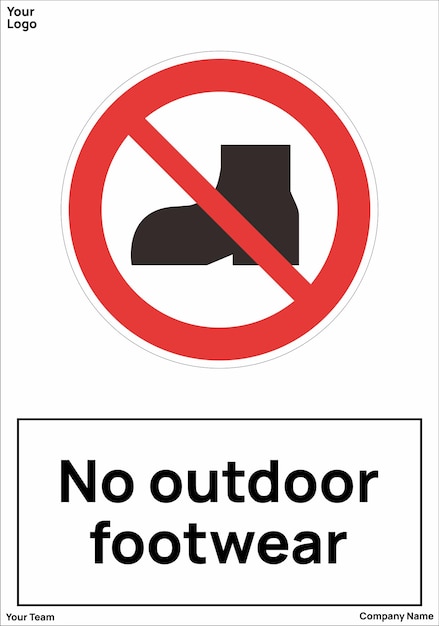 No hay señales de calzado al aire libre símbolos estándar ISO 7010