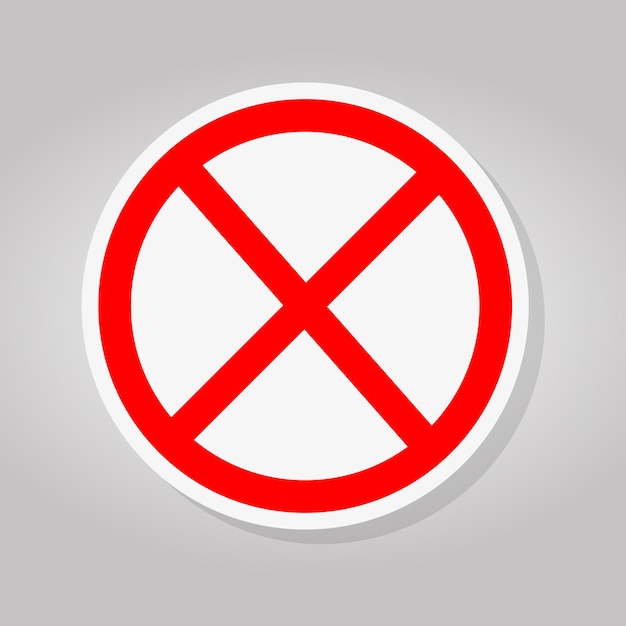 No hay signo vacío Círculo cruzado en rojo No está permitido Signo aislado en fondo blanco Ilustración vectorial