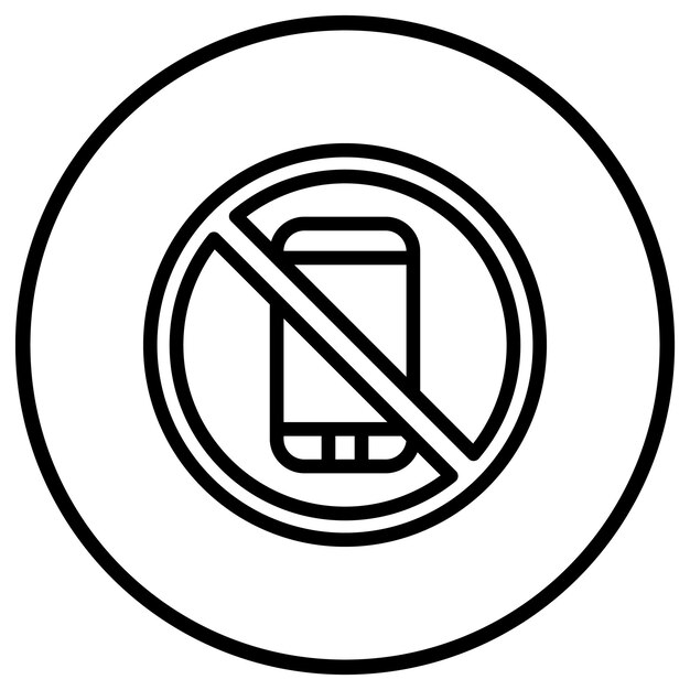 No hay teléfono Ilustración de diseño de íconos vectoriales