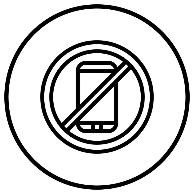 No hay teléfono Ilustración de diseño de íconos vectoriales