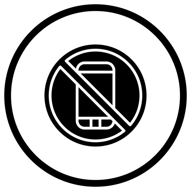 No hay teléfono Ilustración de diseño de íconos vectoriales